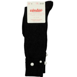 CALCETIN ALTO PUÑO VUELTO CON PERLAS