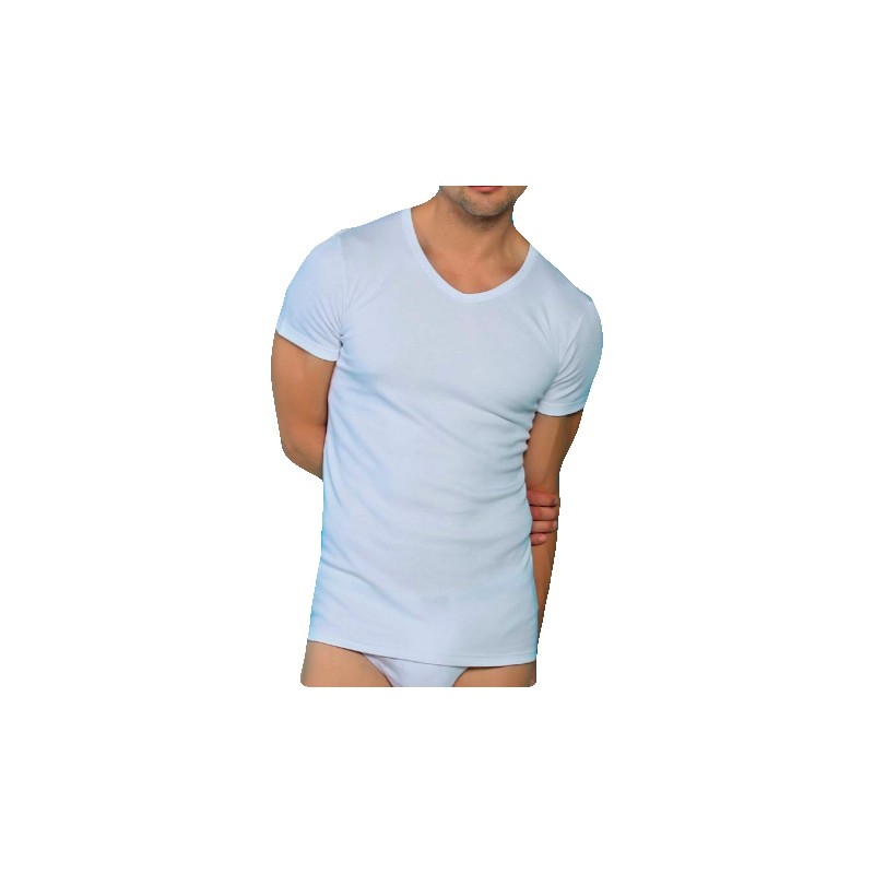 CAMISETA HOMBRE M/CORTA FELPA C/PICO