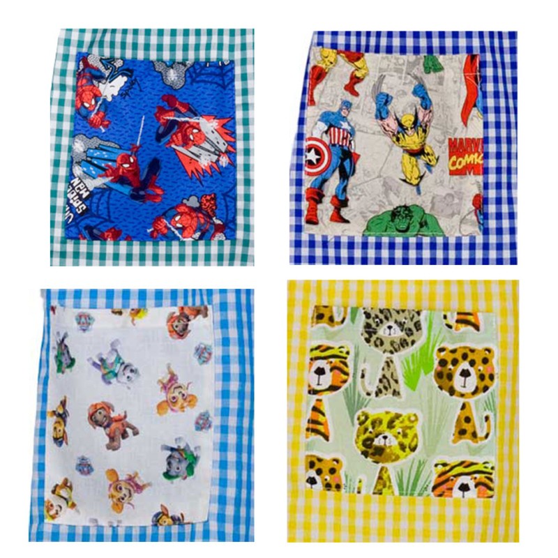 Bolsillo tela de personajes para babis y bolsas