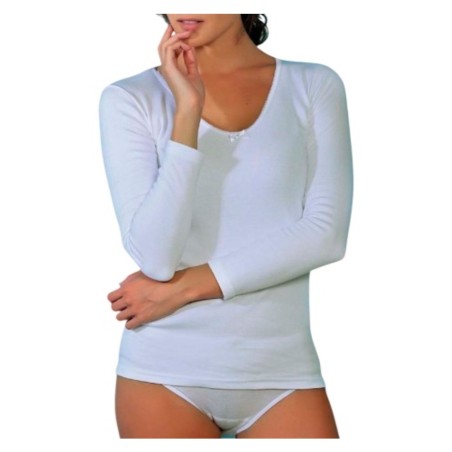 CAMISETA MUJER M/LARGA FELPA