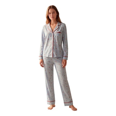 PIJAMA MUJER 100% ALGODON ABIERTO