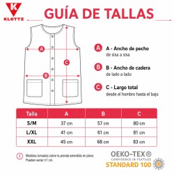 Delantal botones clásicos sin magas. Casaca multiusos.