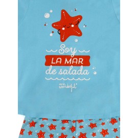Pijama Mr Wonderful niña " Soy la mar de salada"